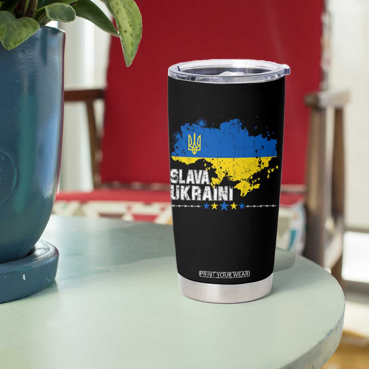 Slava Ukraini Ukraine Flag Tumbler Cup Patriot Patriotic Ukrainian National Flag TS10 Print Your Wear