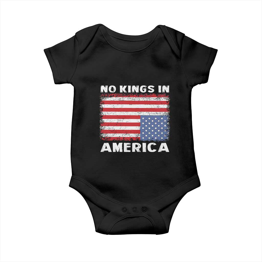 Snarky No Kings In America Baby Onesie 86 47 No Faux King Way US Flag Upside Down TS10 Black Print Your Wear