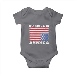 Snarky No Kings In America Baby Onesie 86 47 No Faux King Way US Flag Upside Down TS10 Charcoal Print Your Wear