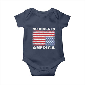 Snarky No Kings In America Baby Onesie 86 47 No Faux King Way US Flag Upside Down TS10 Navy Print Your Wear