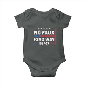 Snarky No Kings In America Baby Onesie No Faux King Way 86 47 TS10 Dark Heather Print Your Wear