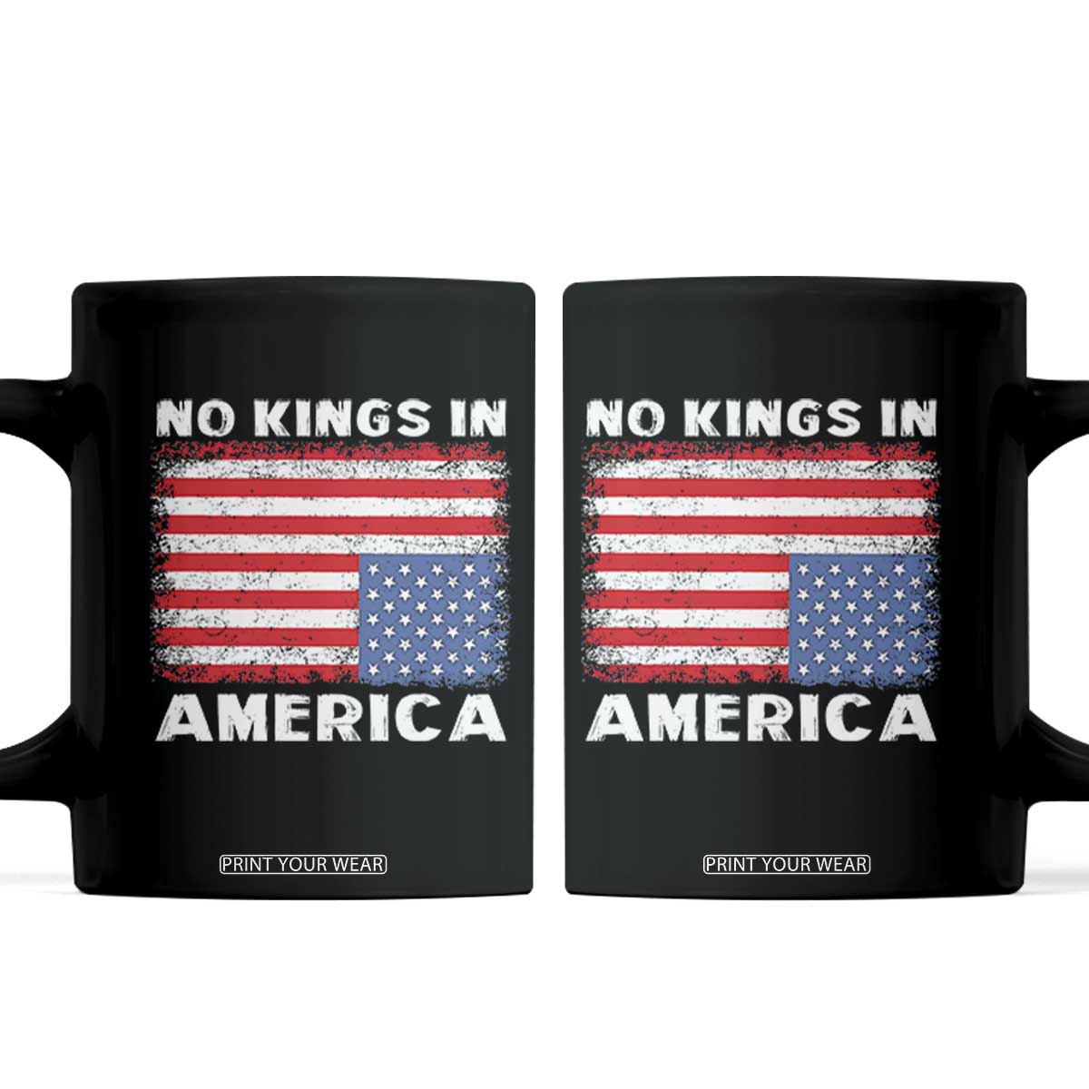 Snarky No Kings In America Coffee Mug 86 47 No Faux King Way US Flag Upside Down TS10 Black Print Your Wear