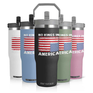 Snarky No Kings In America Flip Straw Tumbler 86 47 No Faux King Way US Flag Upside Down TS10 Print Your Wear