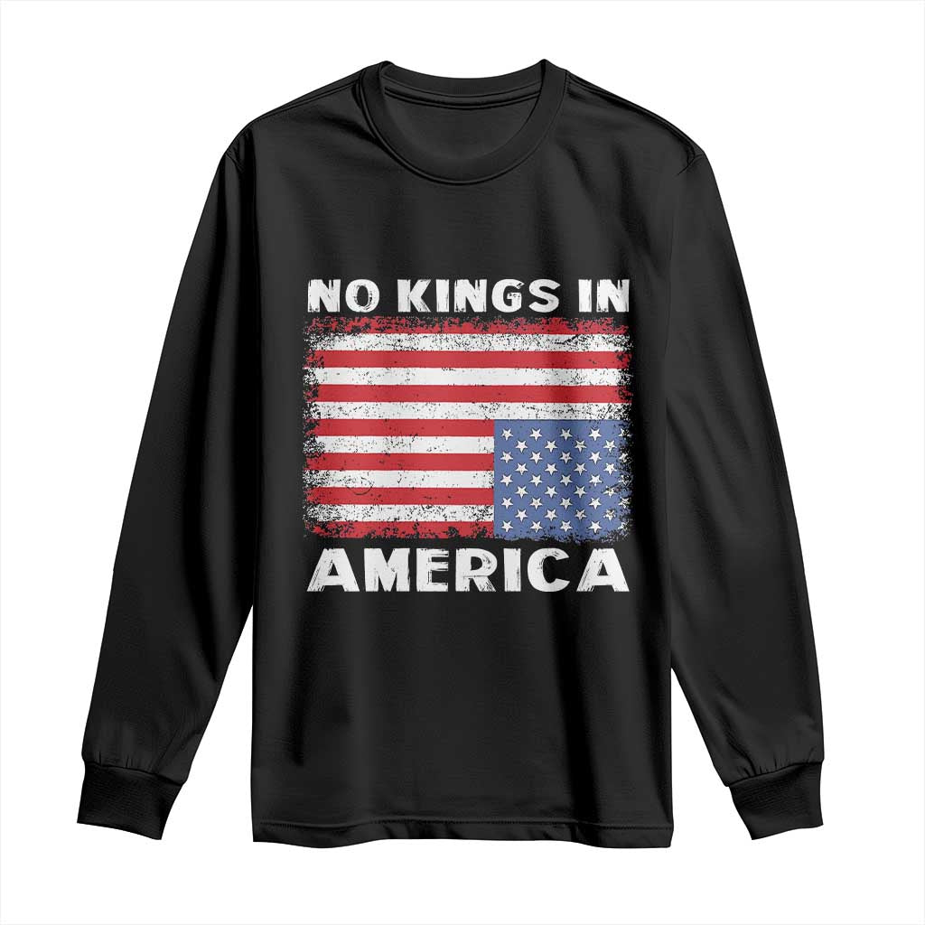 Snarky No Kings In America Long Sleeve Shirt 86 47 No Faux King Way US Flag Upside Down TS10 Black Print Your Wear
