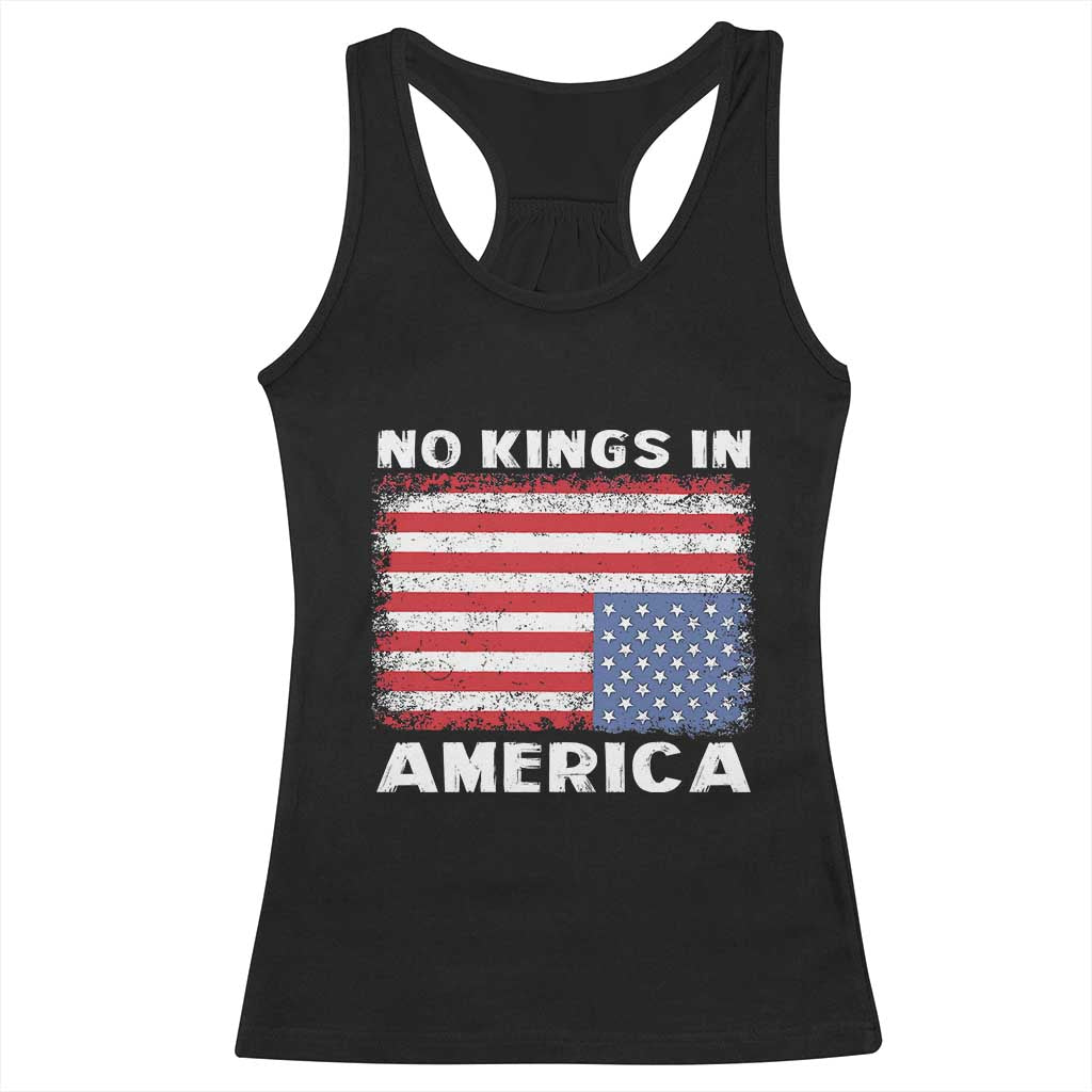 Snarky No Kings In America Racerback Tank Top 86 47 No Faux King Way US Flag Upside Down TS10 Black Print Your Wear