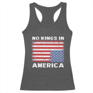 Snarky No Kings In America Racerback Tank Top 86 47 No Faux King Way US Flag Upside Down TS10 Dark Heather Print Your Wear