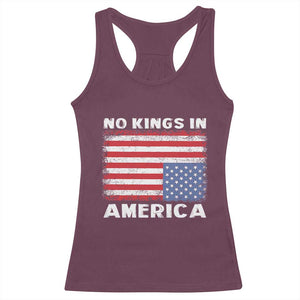 Snarky No Kings In America Racerback Tank Top 86 47 No Faux King Way US Flag Upside Down TS10 Maroon Print Your Wear