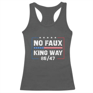 Snarky No Kings In America Racerback Tank Top No Faux King Way 86 47 TS10 Dark Heather Print Your Wear