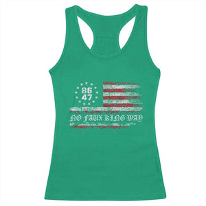 Snarky No Kings In America Racerback Tank Top No Faux King Way 86 47 US Flag Impeach 47 TS10 Irish Green Print Your Wear