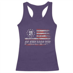 Snarky No Kings In America Racerback Tank Top No Faux King Way 86 47 US Flag Impeach 47 TS10 Purple Print Your Wear
