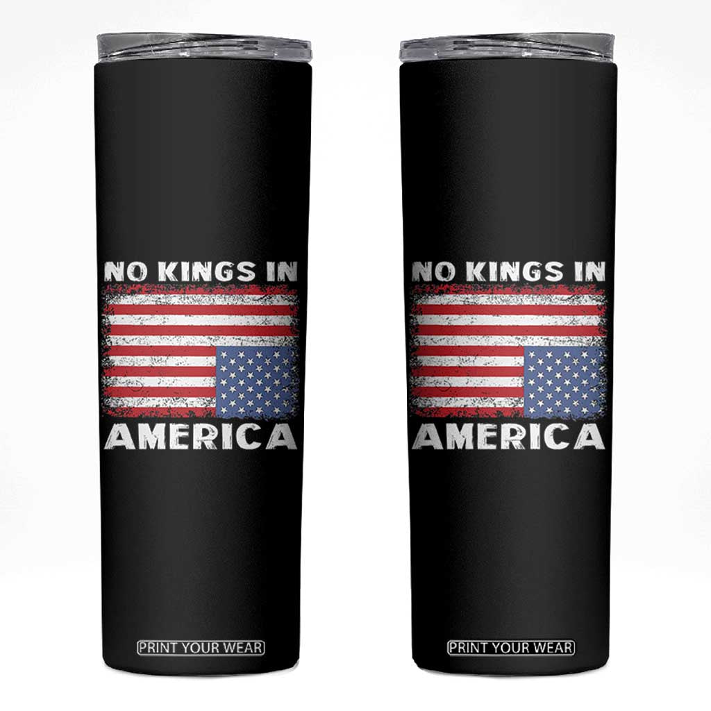 Snarky No Kings In America Skinny Tumbler 86 47 No Faux King Way US Flag Upside Down TS10 Black Print Your Wear