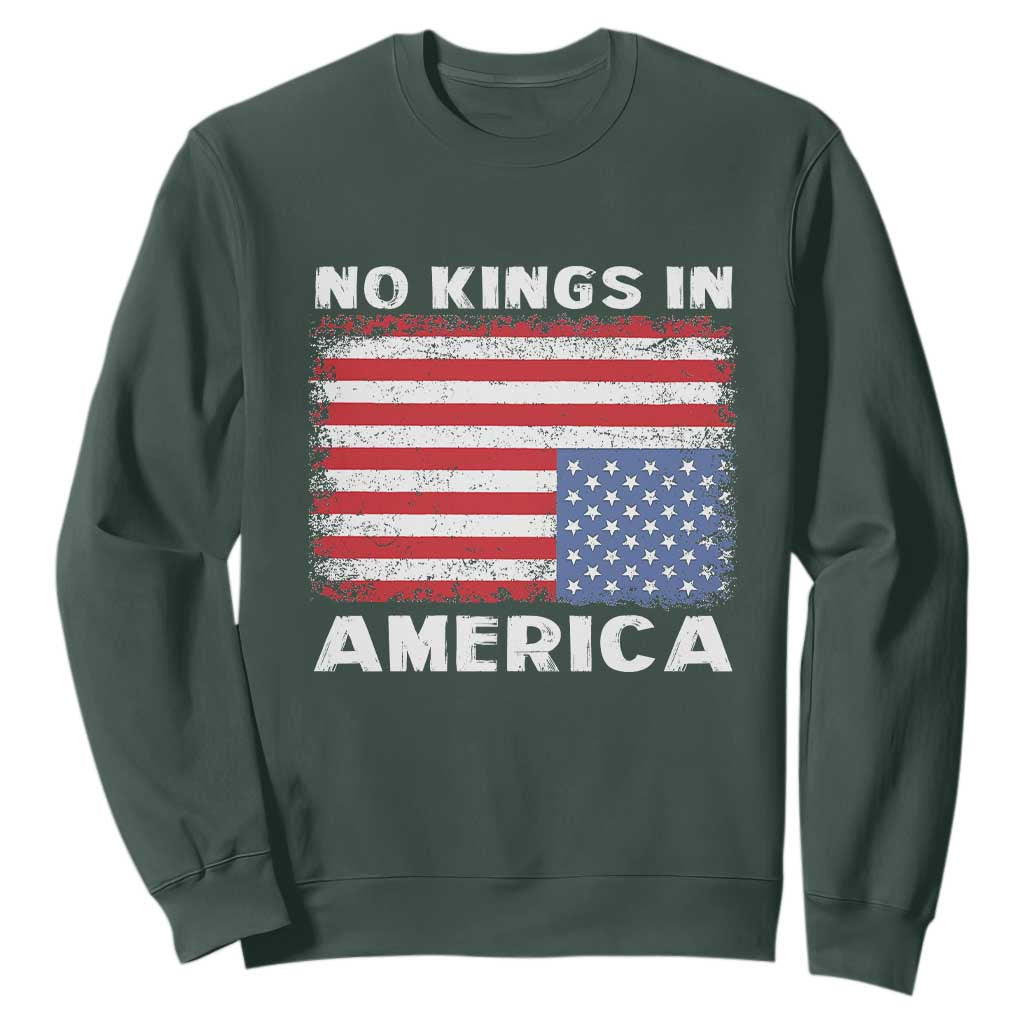 Snarky No Kings In America Sweatshirt 86 47 No Faux King Way US Flag Upside Down TS10 Dark Forest Green Print Your Wear