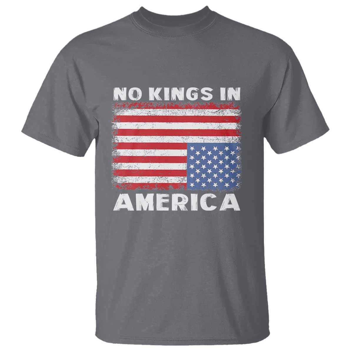 Snarky No Kings In America T Shirt 86 47 No Faux King Way US Flag Upside Down TS10 Charcoal Print Your Wear