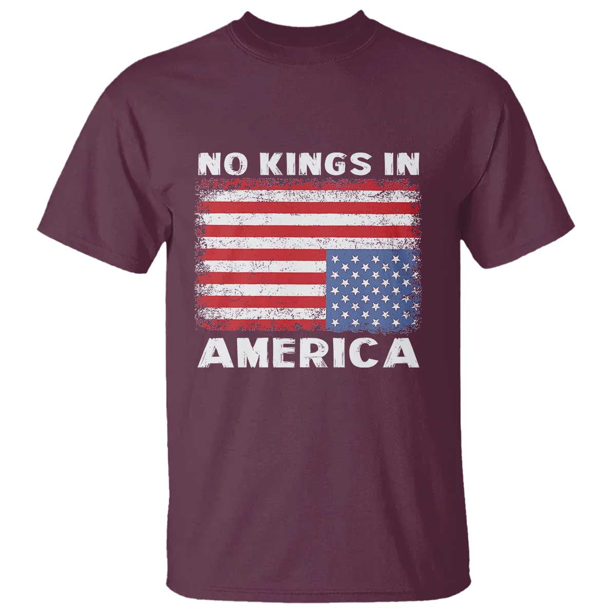 Snarky No Kings In America T Shirt 86 47 No Faux King Way US Flag Upside Down TS10 Maroon Print Your Wear