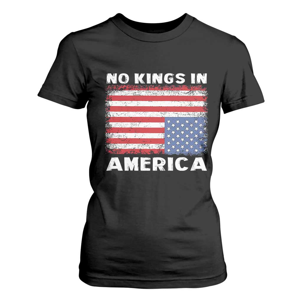 Snarky No Kings In America T Shirt For Women 86 47 No Faux King Way US Flag Upside Down TS10 Black Print Your Wear