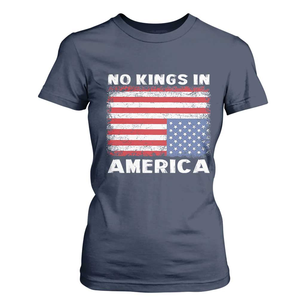 Snarky No Kings In America T Shirt For Women 86 47 No Faux King Way US Flag Upside Down TS10 Navy Print Your Wear