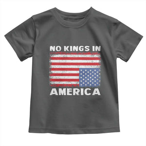 Snarky No Kings In America Toddler T Shirt 86 47 No Faux King Way US Flag Upside Down TS10 Dark Heather Print Your Wear