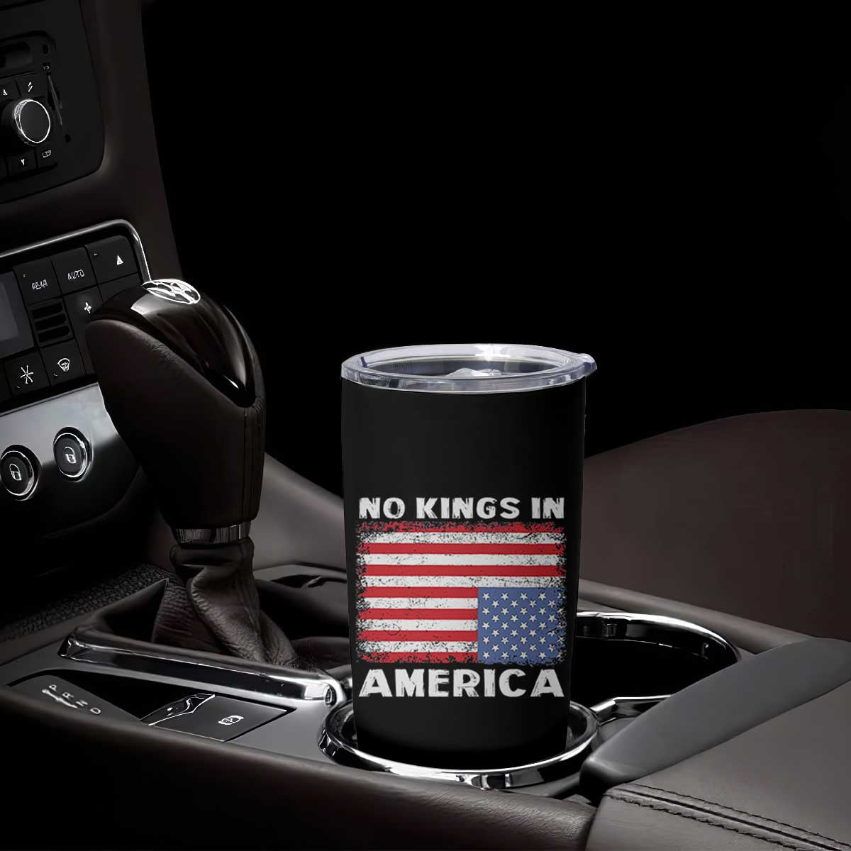 Snarky No Kings In America Tumbler Cup 86 47 No Faux King Way US Flag Upside Down TS10 Print Your Wear