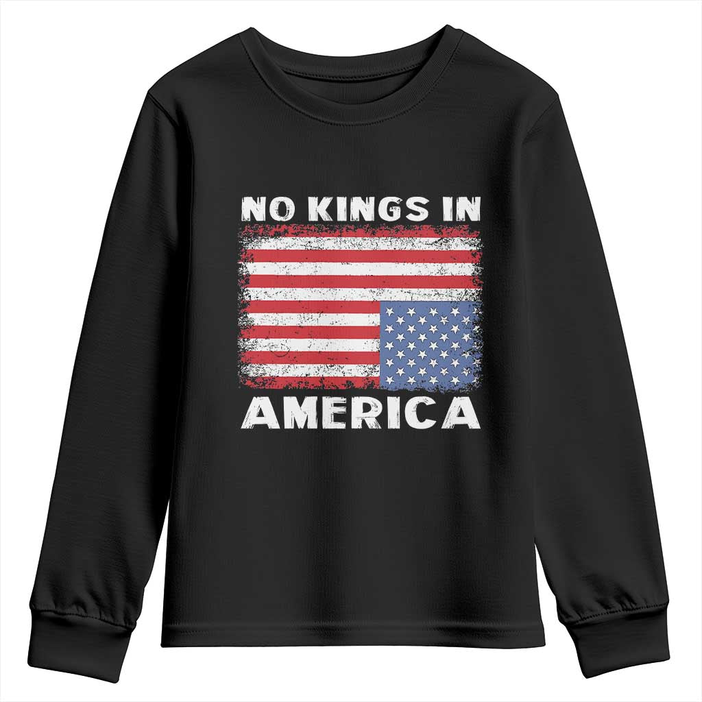 Snarky No Kings In America Youth Sweatshirt 86 47 No Faux King Way US Flag Upside Down TS10 Black Print Your Wear