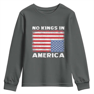 Snarky No Kings In America Youth Sweatshirt 86 47 No Faux King Way US Flag Upside Down TS10 Dark Heather Print Your Wear
