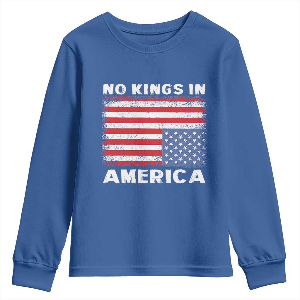 Snarky No Kings In America Youth Sweatshirt 86 47 No Faux King Way US Flag Upside Down TS10 Royal Blue Print Your Wear