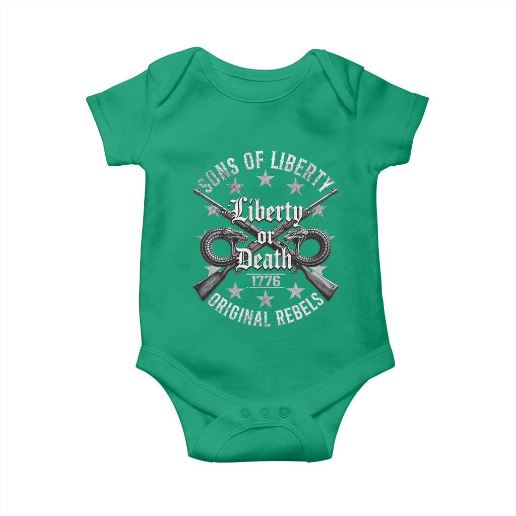 Sons Of Liberty 1776 Original Rebels Liberty Or Death Baby Onesie Patriotic US History TS11 Irish Green Print Your Wear