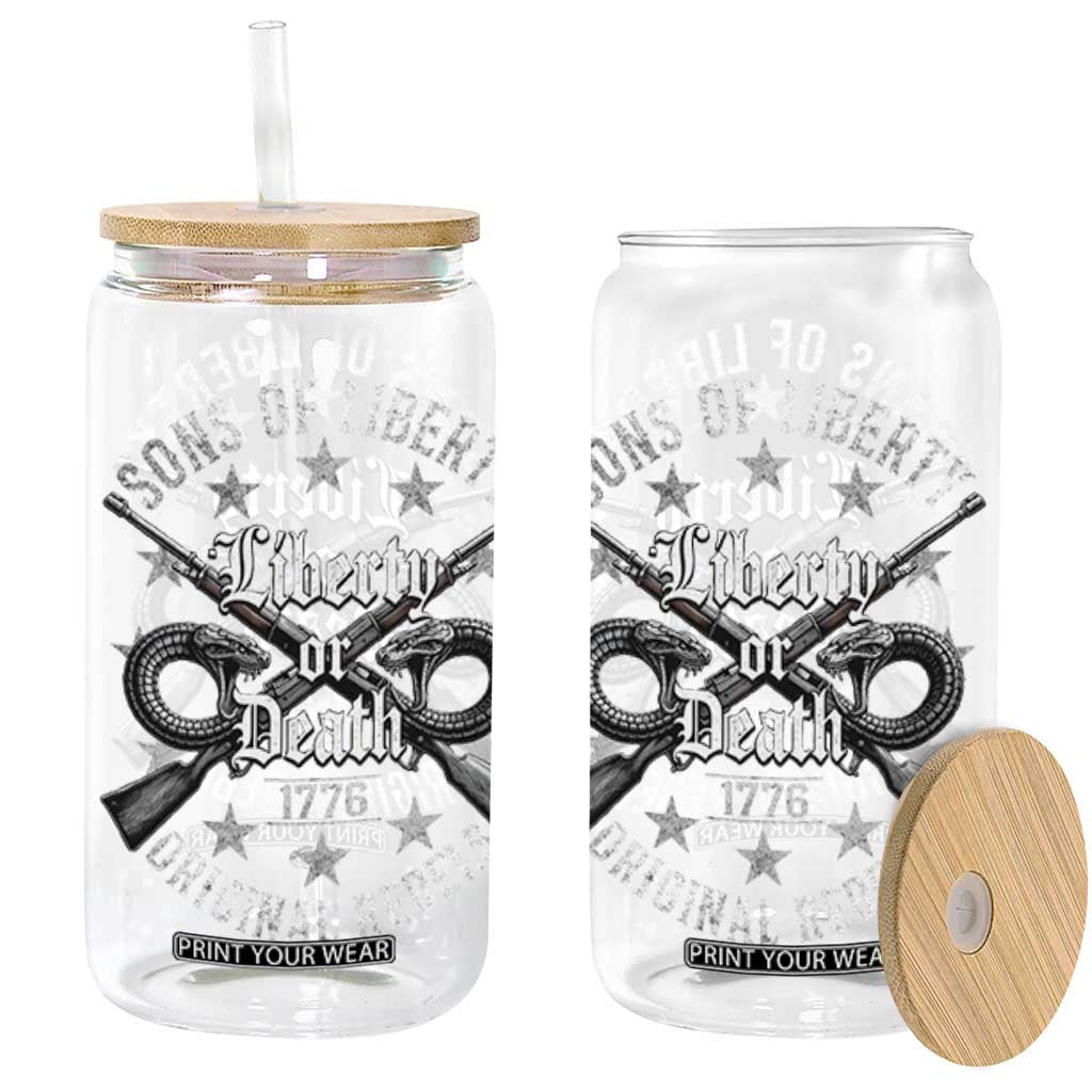 Sons Of Liberty 1776 Original Rebels Liberty Or Death Glass Can Patriotic US History TS11 Black Print Your Wear