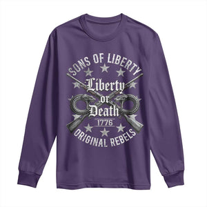 Sons Of Liberty 1776 Original Rebels Liberty Or Death Long Sleeve Shirt Patriotic US History TS11 Purple Print Your Wear