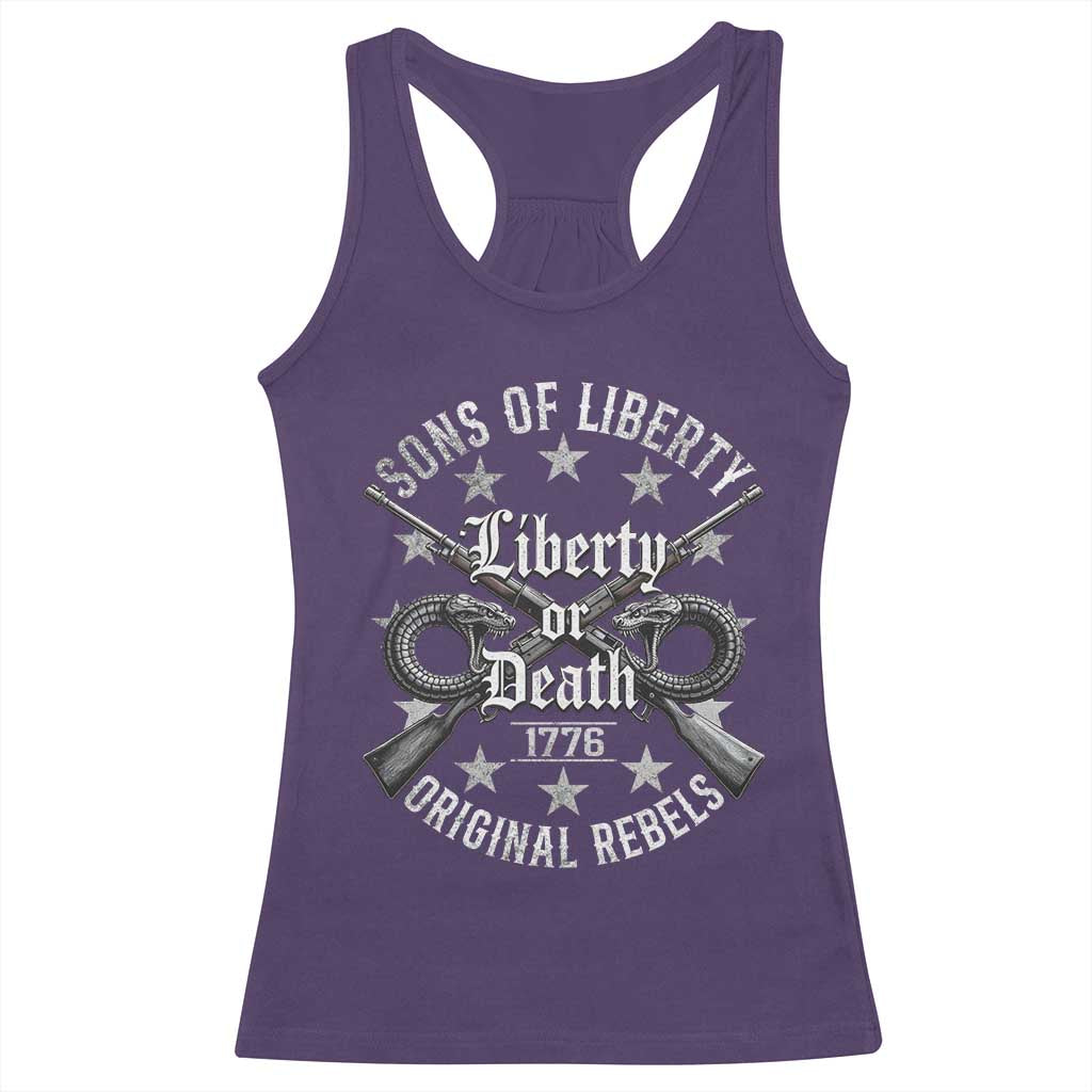 Sons Of Liberty 1776 Original Rebels Liberty Or Death Racerback Tank Top Patriotic US History TS11 Purple Print Your Wear