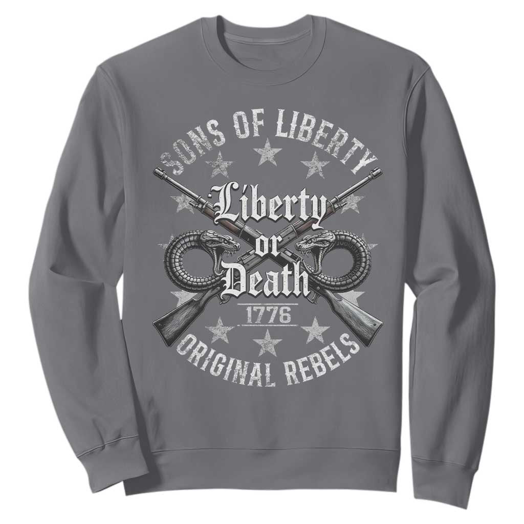 Sons Of Liberty 1776 Original Rebels Liberty Or Death Sweatshirt Patriotic US History TS11 Charcoal Print Your Wear