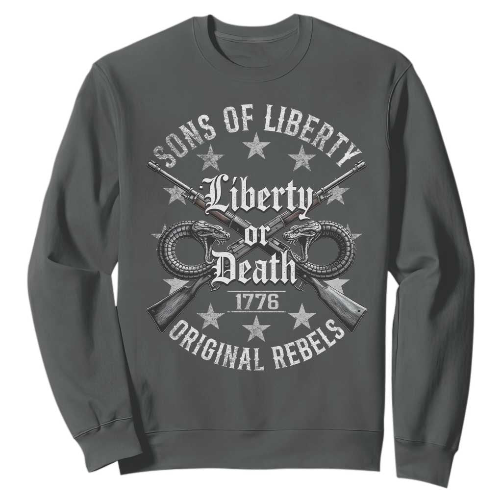 Sons Of Liberty 1776 Original Rebels Liberty Or Death Sweatshirt Patriotic US History TS11 Dark Heather Print Your Wear