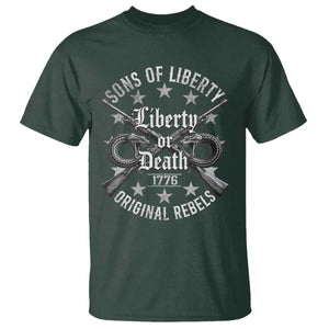 Sons Of Liberty 1776 Original Rebels Liberty Or Death T Shirt Patriotic US History TS11 Dark Forest Green Print Your Wear