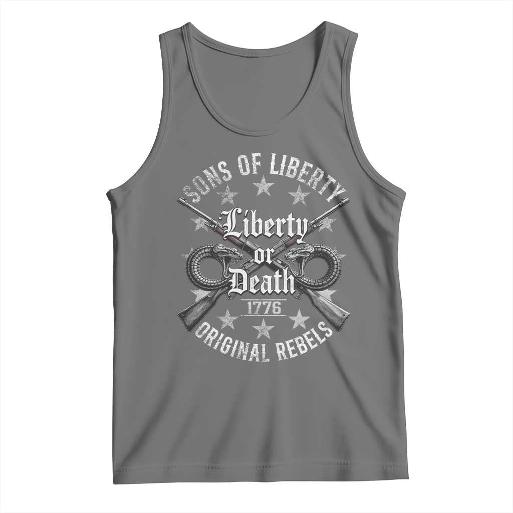 Sons Of Liberty 1776 Original Rebels Liberty Or Death Tank Top Patriotic US History TS11 Black Heather Print Your Wear