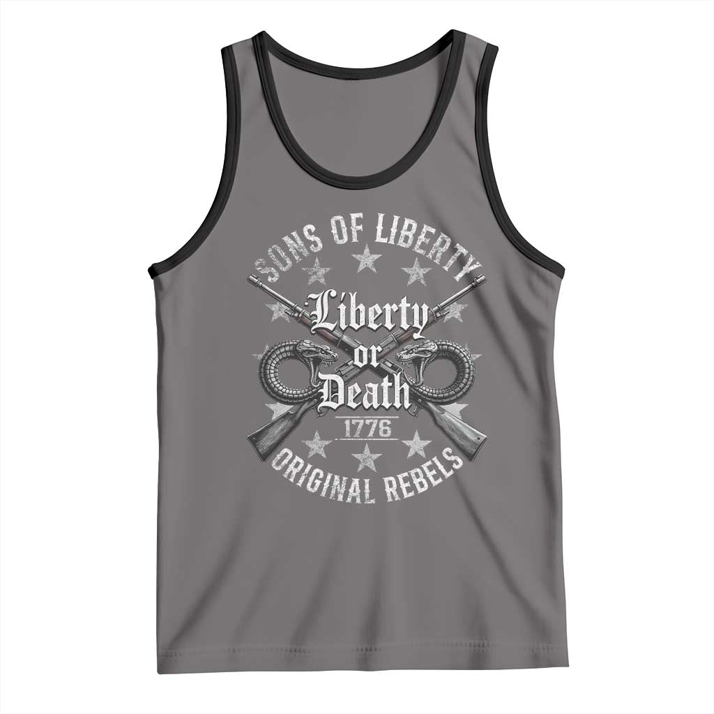Sons Of Liberty 1776 Original Rebels Liberty Or Death Tank Top Patriotic US History TS11 Deep Heather Black Print Your Wear