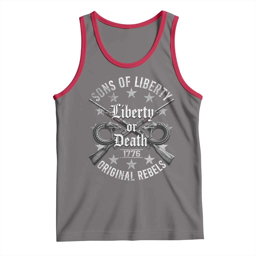 Sons Of Liberty 1776 Original Rebels Liberty Or Death Tank Top Patriotic US History TS11 Deep Heather Red Print Your Wear
