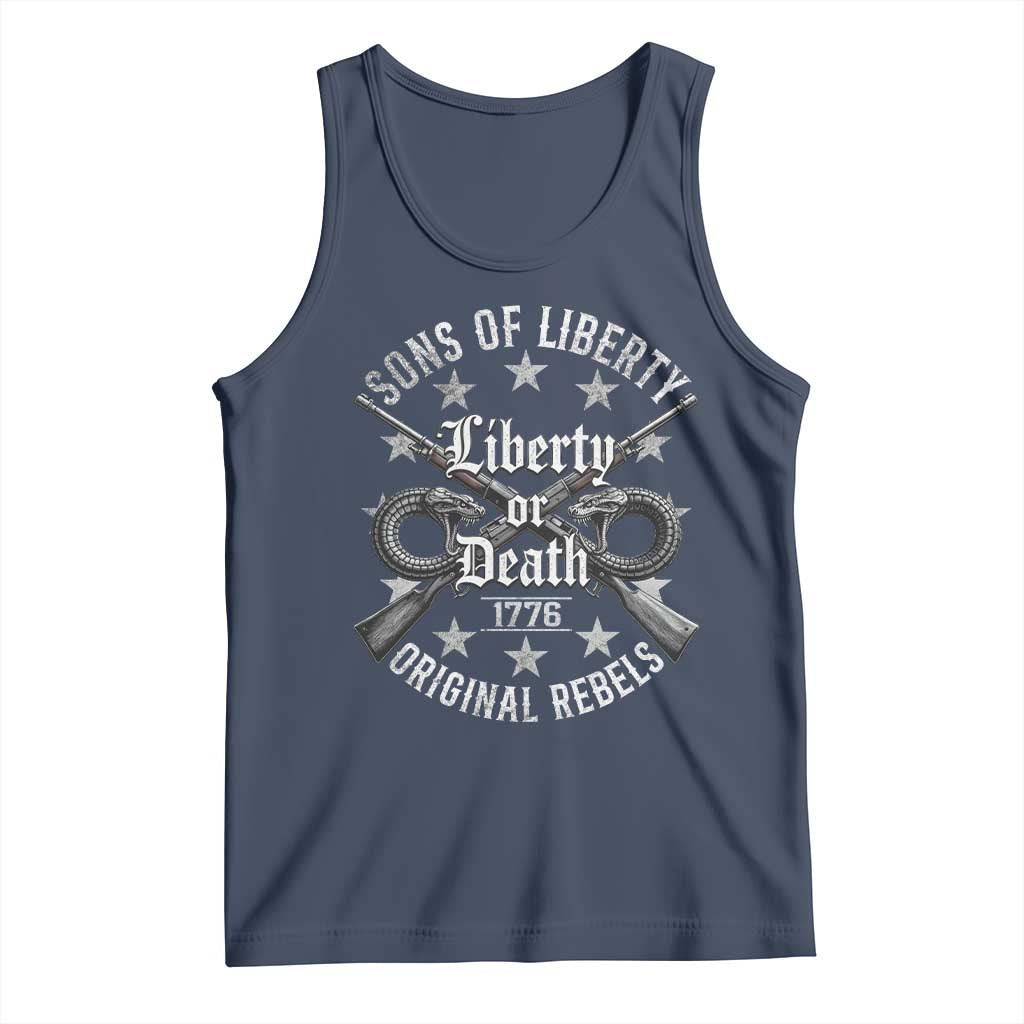 Sons Of Liberty 1776 Original Rebels Liberty Or Death Tank Top Patriotic US History TS11 Navy Print Your Wear