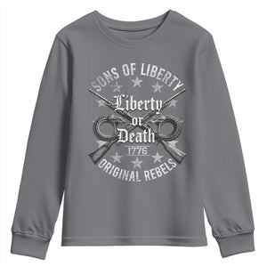 Sons Of Liberty 1776 Original Rebels Liberty Or Death Youth Sweatshirt Patriotic US History TS11 Charcoal Print Your Wear