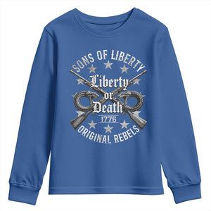 Sons Of Liberty 1776 Original Rebels Liberty Or Death Youth Sweatshirt Patriotic US History TS11 Royal Blue Print Your Wear