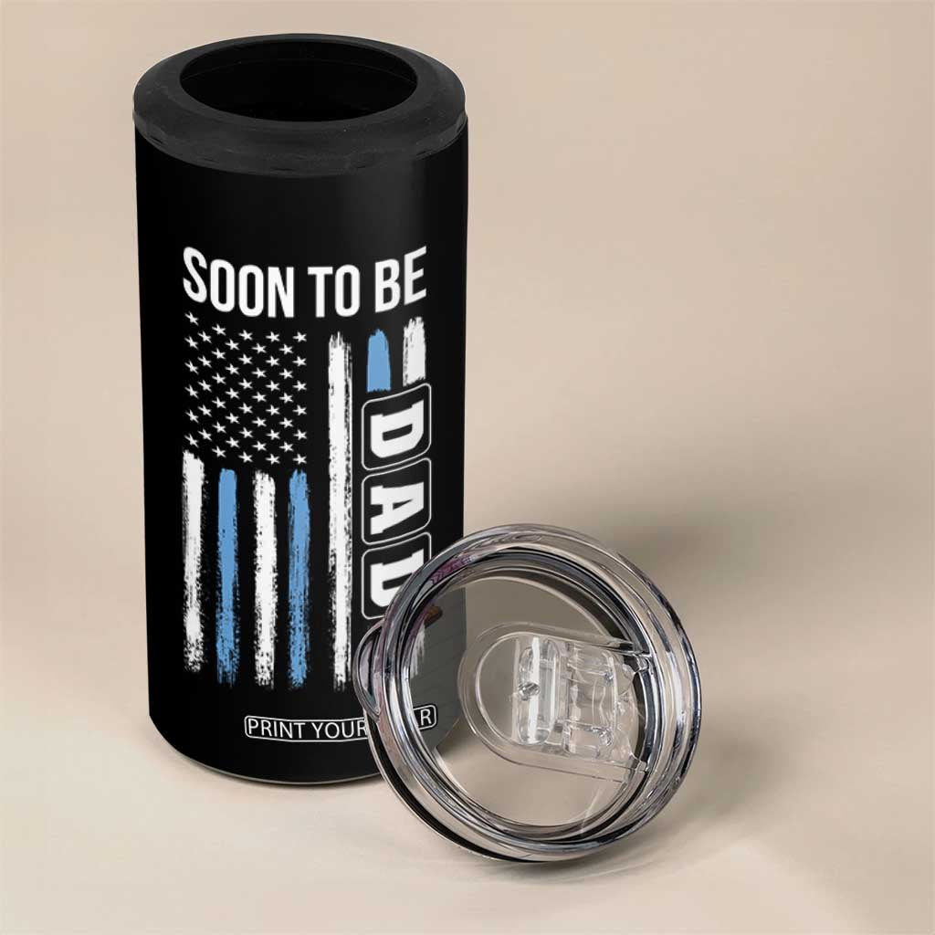 Soon To Be Dad 4 in 1 Can Cooler Tumbler Funny Pregnancy Announcement Dad American Flag TB10 Print Your Wear