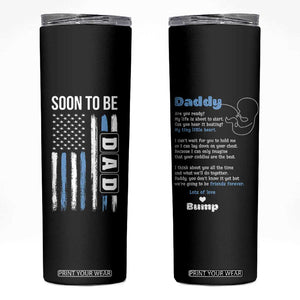 Soon To Be Dad Skinny Tumbler Funny Pregnancy Announcement Dad American Flag TB10 Black Print Your Wear