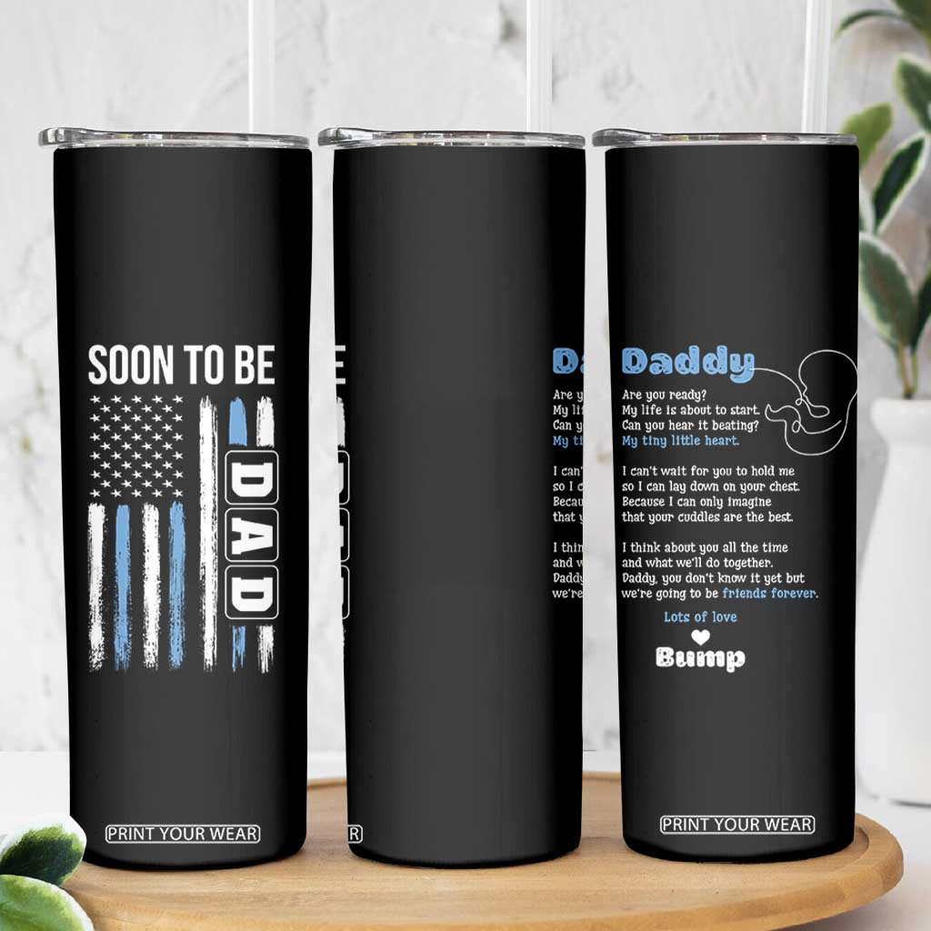 Soon To Be Dad Skinny Tumbler Funny Pregnancy Announcement Dad American Flag TB10 Print Your Wear