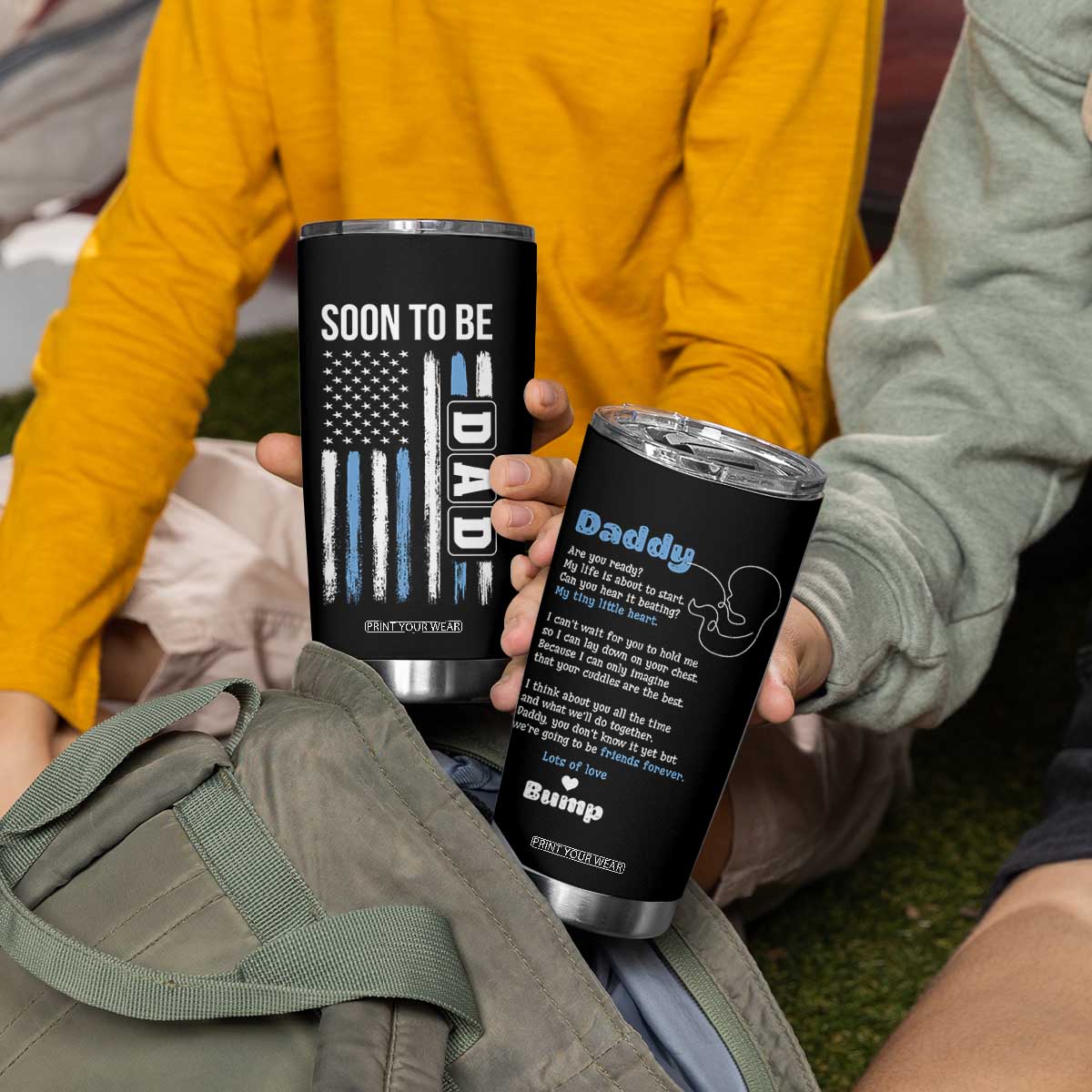 Soon To Be Dad Tumbler Cup Funny Pregnancy Announcement Dad American Flag TB10 Print Your Wear