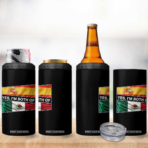 Spain Mexico Heritage Pride 4 in 1 Can Cooler Tumbler Yes I'm Both Identity Roots for Hispanics Latinos TS02 Print Your Wear