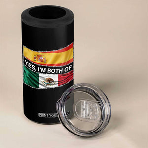 Spain Mexico Heritage Pride 4 in 1 Can Cooler Tumbler Yes I'm Both Identity Roots for Hispanics Latinos TS02 Print Your Wear