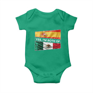 Spain Mexico Heritage Pride Baby Onesie Yes I'm Both Identity Roots for Hispanics Latinos TS02 Irish Green Print Your Wear