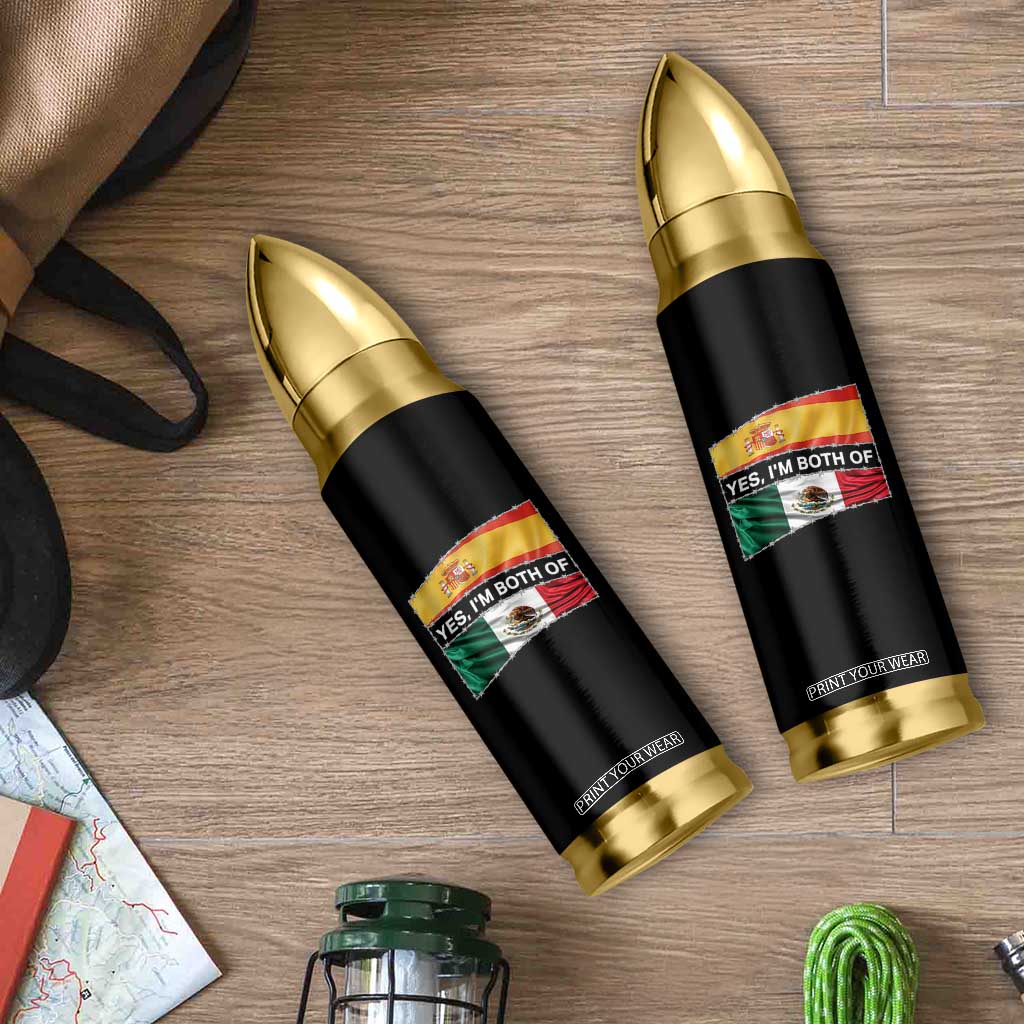 Spain Mexico Heritage Pride Bullet Tumbler Yes I'm Both Identity Roots for Hispanics Latinos TS02 Print Your Wear