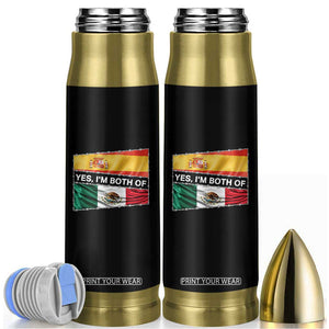 Spain Mexico Heritage Pride Bullet Tumbler Yes I'm Both Identity Roots for Hispanics Latinos TS02 Black Print Your Wear