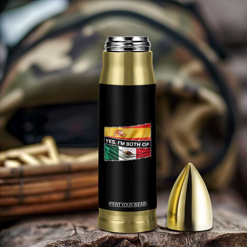 Spain Mexico Heritage Pride Bullet Tumbler Yes I'm Both Identity Roots for Hispanics Latinos TS02 Print Your Wear