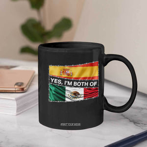 Spain Mexico Heritage Pride Coffee Mug Yes I'm Both Identity Roots for Hispanics Latinos TS02 Print Your Wear