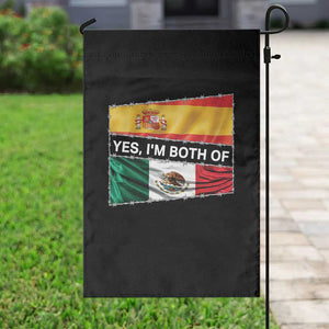 Spain Mexico Heritage Pride Garden Flag Yes I'm Both Identity Roots for Hispanics Latinos TS02 Print Your Wear